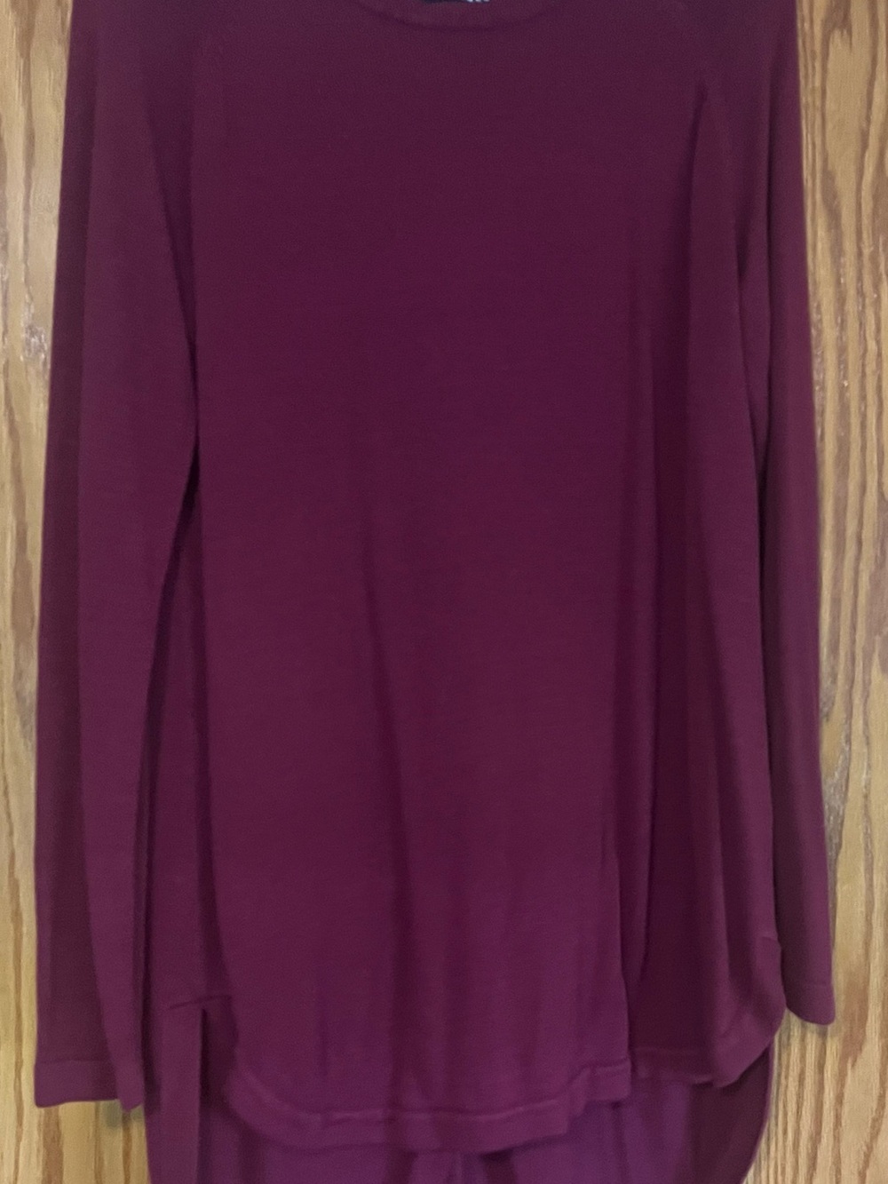 Everyday Long Sleeve Crewneck Top in Burgundy